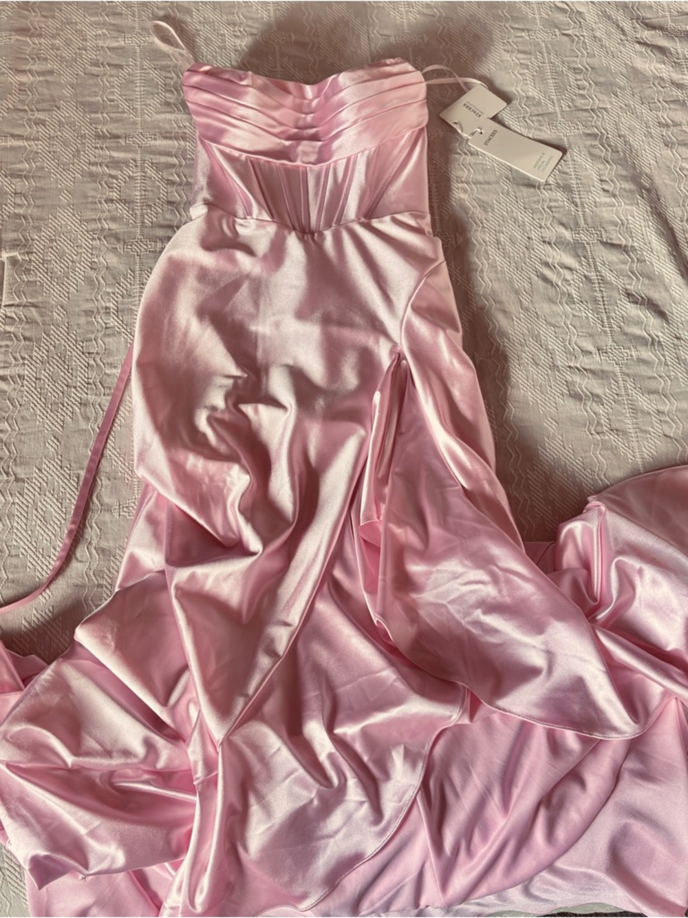 STACEES NWT! Blush Pink Prom Homecoming Maxi Dress sz 4 Corset style LaceUp Back - Picture 7 of 12